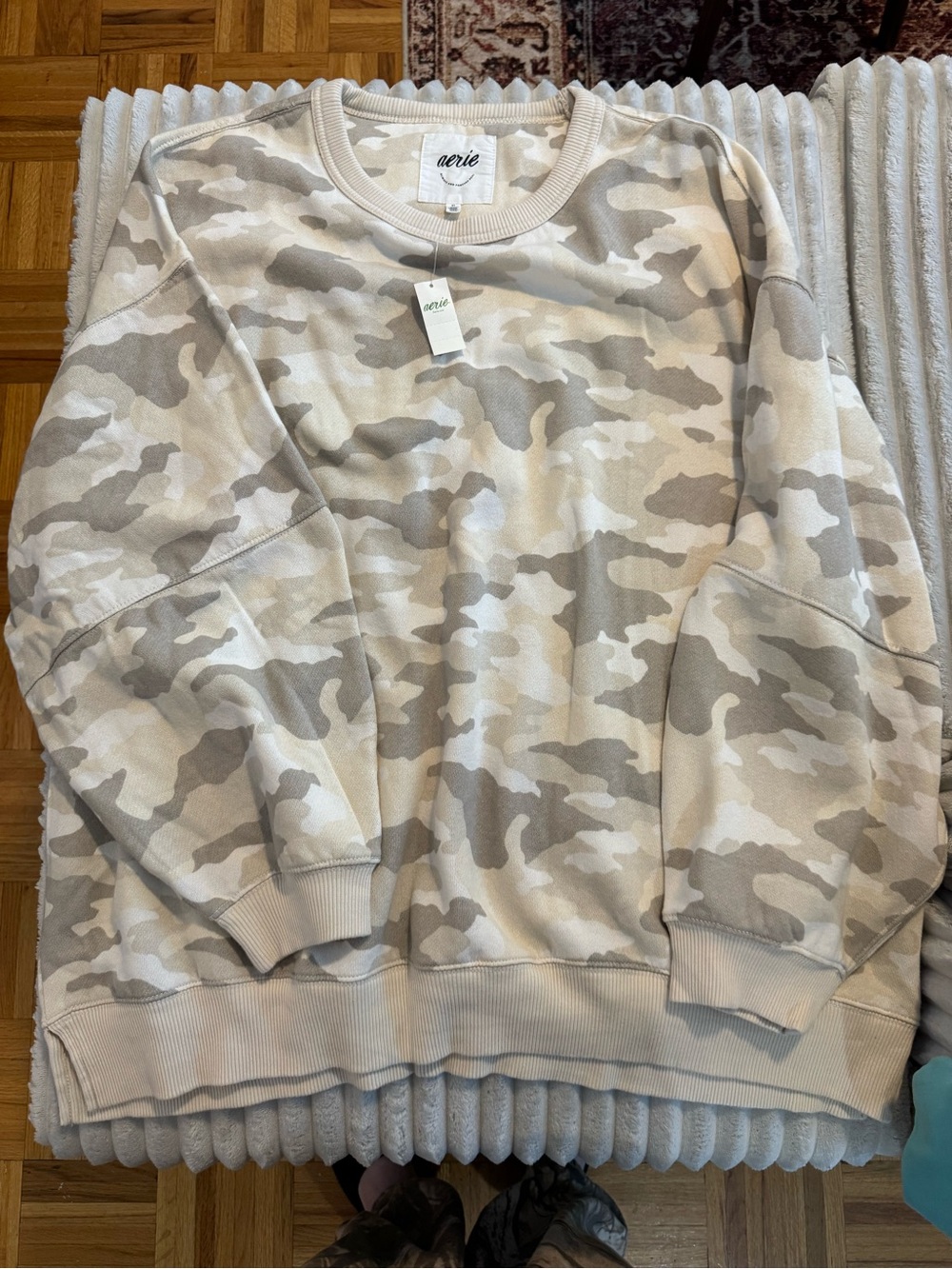 Aerie Oversized Camo Sweater M